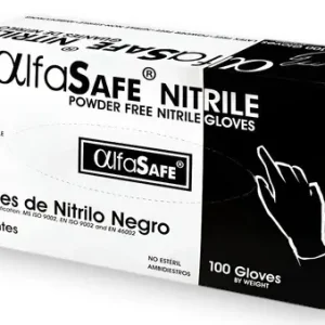 GUANTE NITRILO NEGRO ALFASAFE X100 UND