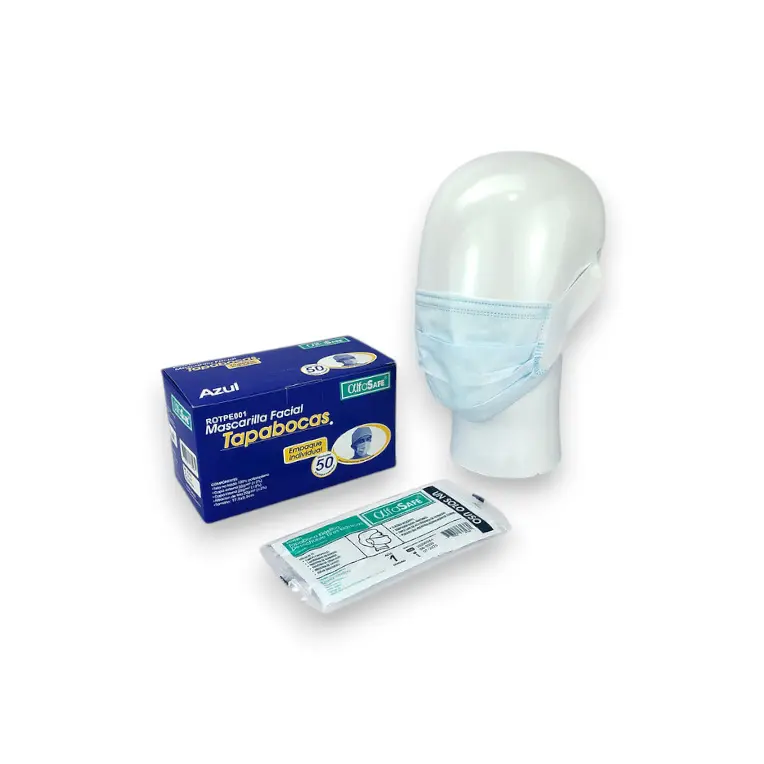TAPABOCA ELASTICO ALFASAFE AZUL EMP IND (PAQUETE X 50)